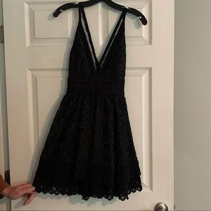 Lovers + friends  black lace dress